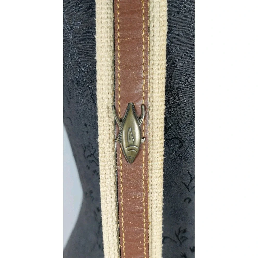Zep-Pro Leather Belt Bronze Fish‎ Medallion Buff Web Men 44 *READ